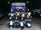 Gruppenfoto der Helferanwärter/innen nach bestandener Grundausbildungsprüfung